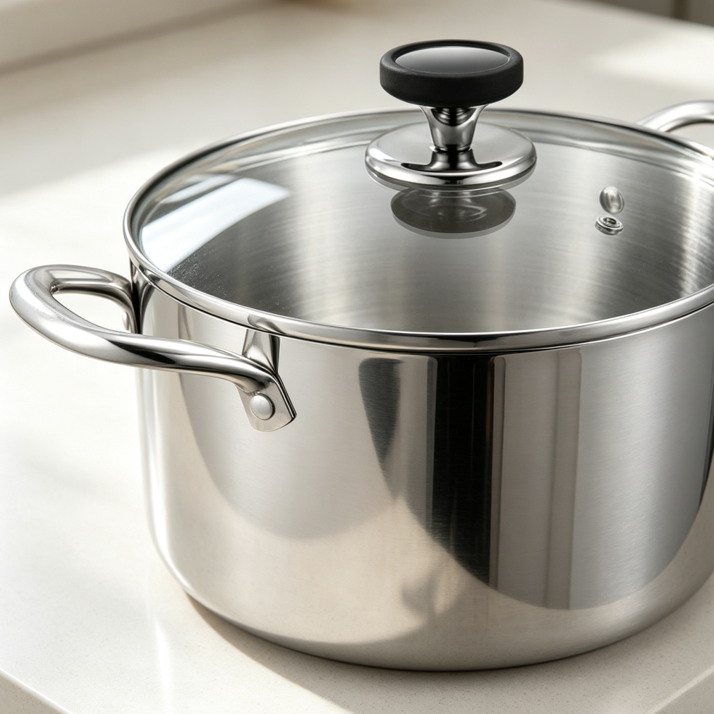 6.5 Quart Tri-Ply Stainless Steel Stock Pot Double Handle - Image 2